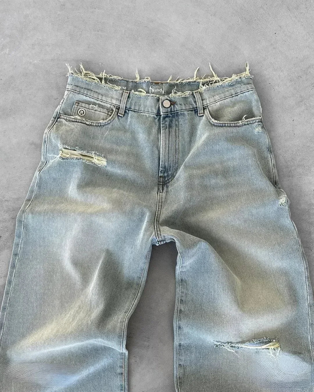 Fudus Herren Jeans - Gewaschen Retro Amerikanischer Stil