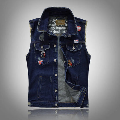 Jeansweste Herren Patches Chic