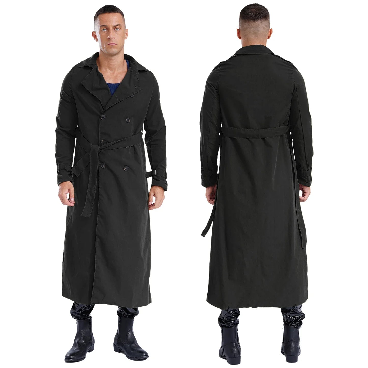 Fudus | Zweireihiger Herren Trenchcoat Mit Gürtel