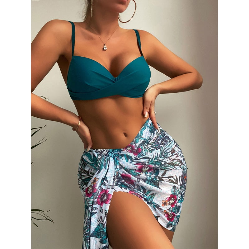 Damen Bikini Set ein Farbiger und Sexy Bikini