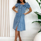 Damen Bequemes Schickes Denim Kleid