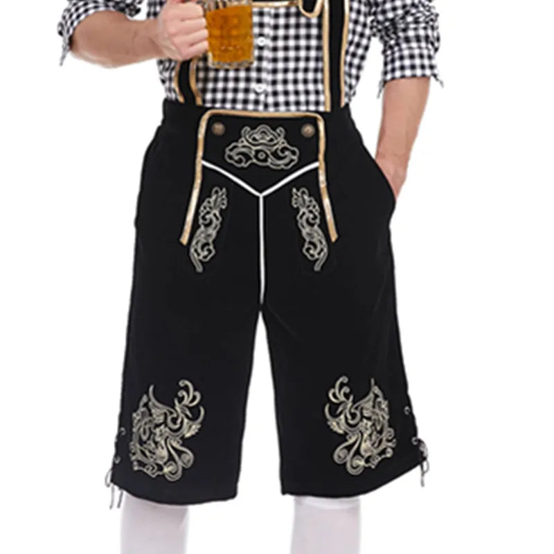 Herren Bayerische Tracht Mit Hosenträgershorts Und Hemd