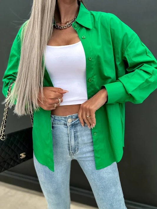 Damen V-Ausschnitt Langarmshirt Bluse Bequem Alltag