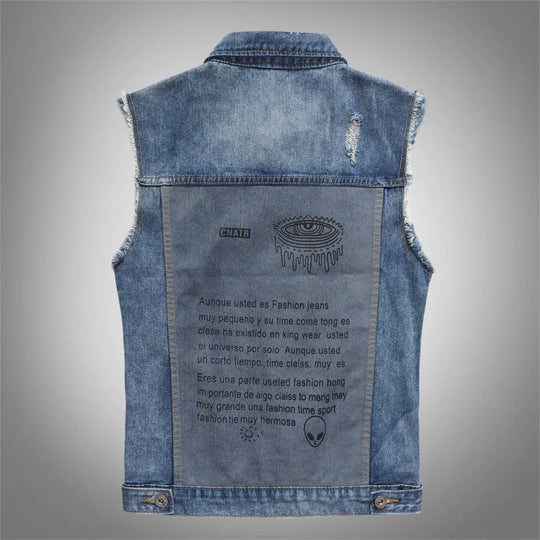 Jeansweste Herren Patches Chic