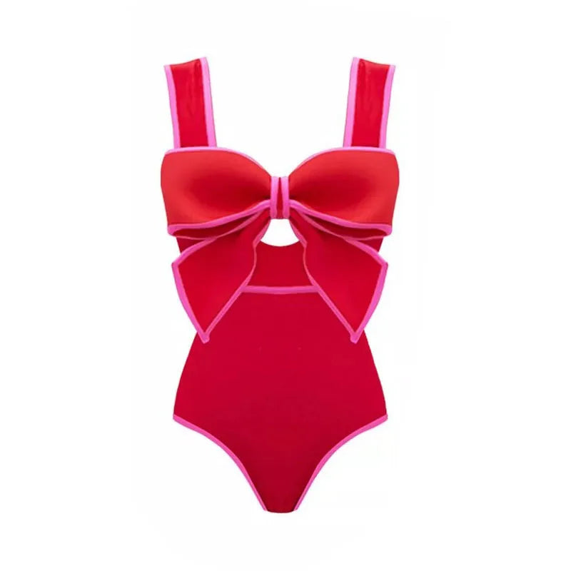 Damen Bikini Fliege Einfarbig Sommer