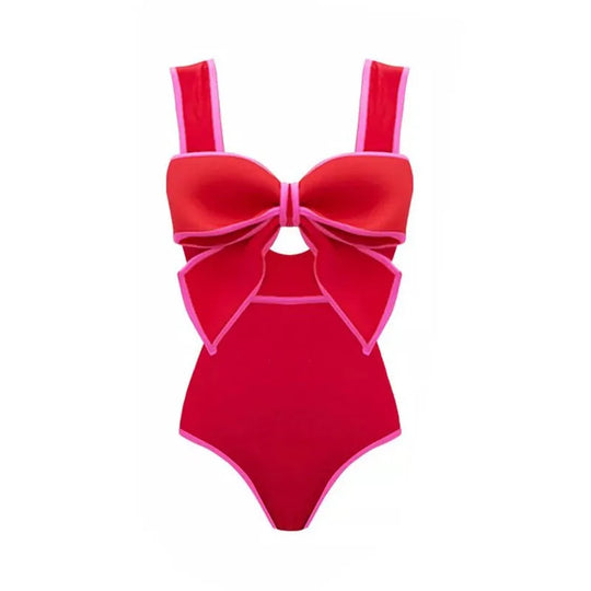 Damen Bikini Fliege Einfarbig Sommer