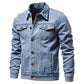 Herren Denimjacke Slim Fit Einfarbig