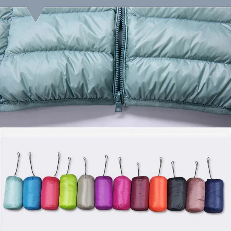 Damen Ultraleichte Daunenjacke Mit Kapuze Bequem