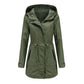 Damen Baumwoll Kapuzen Trenchcoat