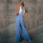 Damen Boho Oversize Denim Latzhose