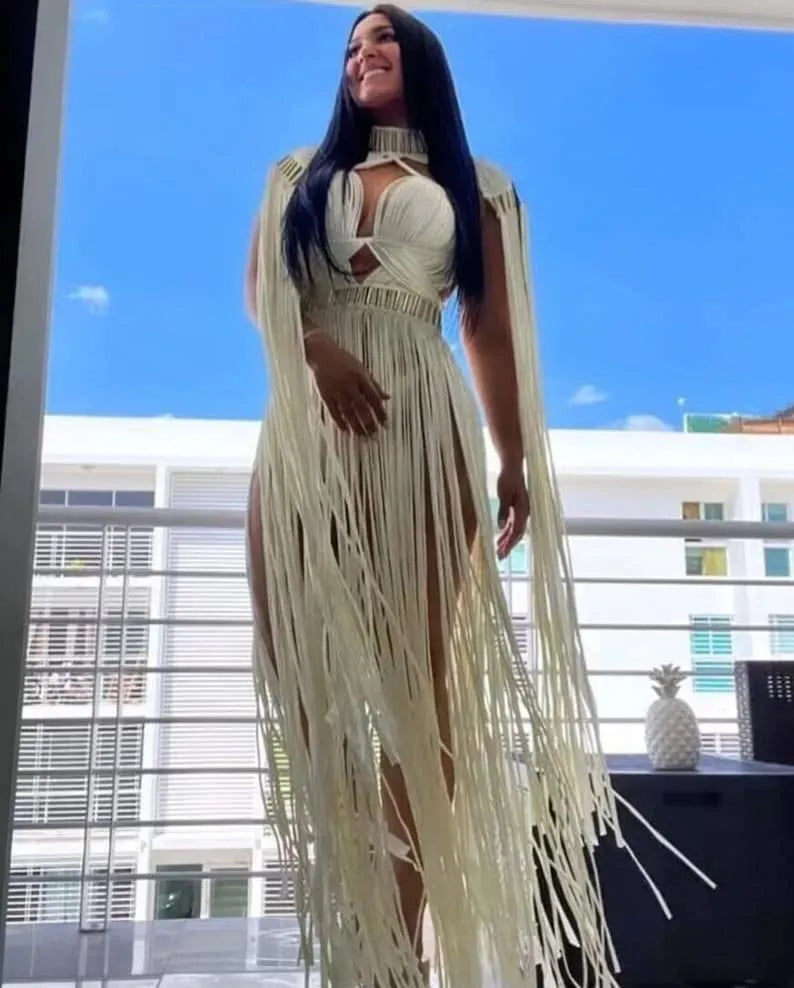 Damen Bohemian Häkel Strick Strandüberwurf