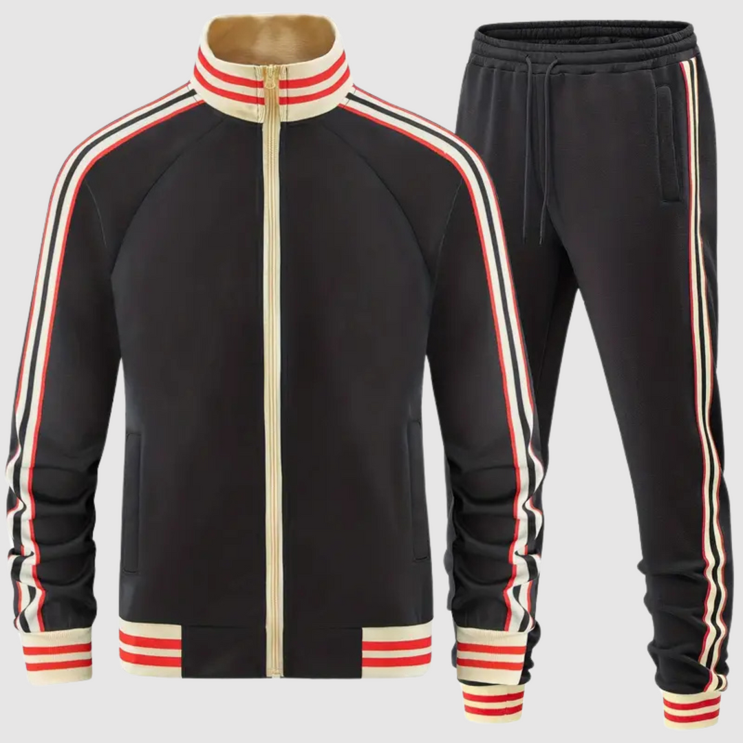 Herren Trainingsanzug Mit Gestreifter Sporthose Bequem