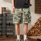 Herren Shorts Cargo Camouflage Muster Lässig Leicht Vielseitig