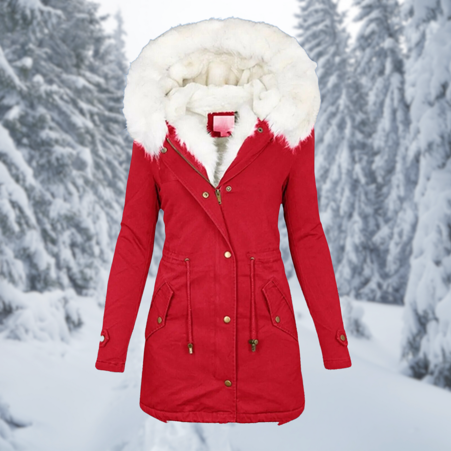 Warme Winterjacke für Damen, mittellang