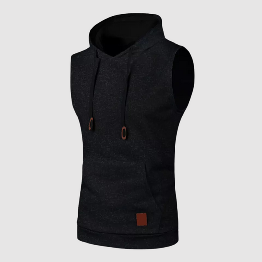 Herren Kapuzenpullover Ärmellos Baumwolle Atmungsaktiv Leicht