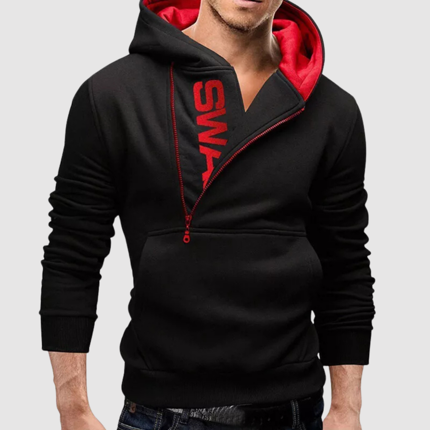 Herren Reißverschluss Kapuzenpullover Mit Komfortablem Schnitt