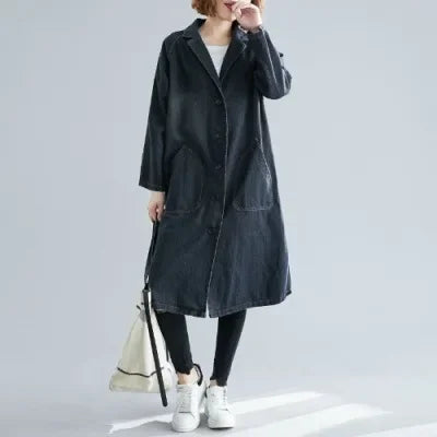Langer Denim Trenchcoat