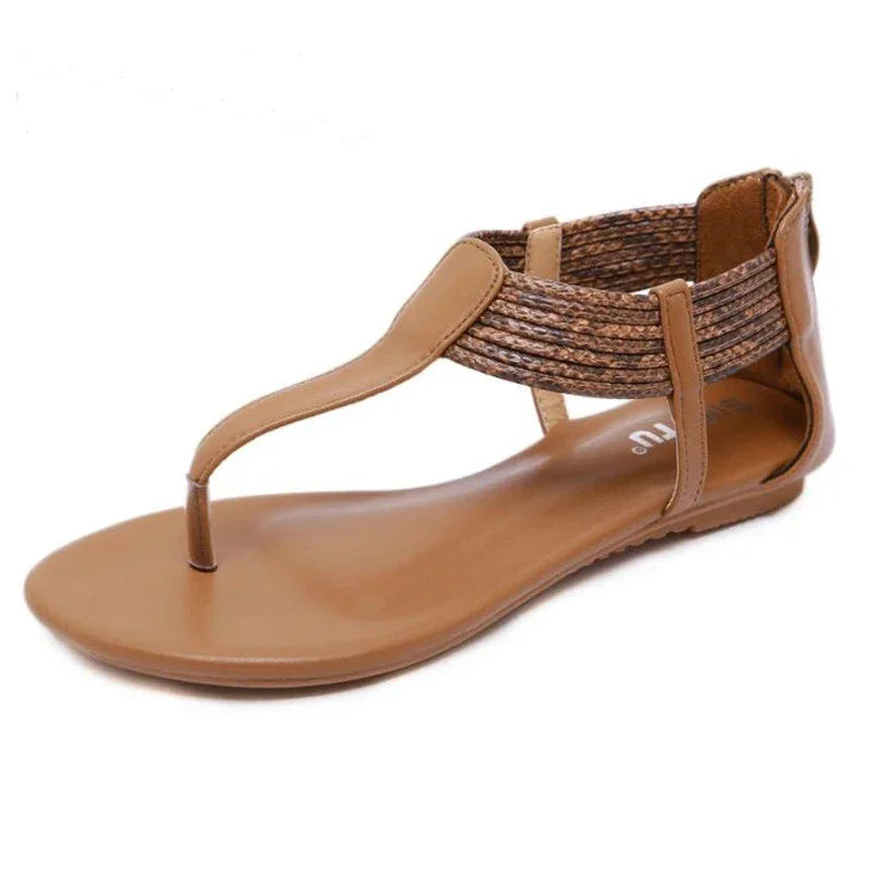 Fudus-Sandale-flach-rutschen-auf-Knöchelriemen-Gummi-Sommer