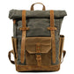 Canvas Reise-Rucksack mit Roll-Top
