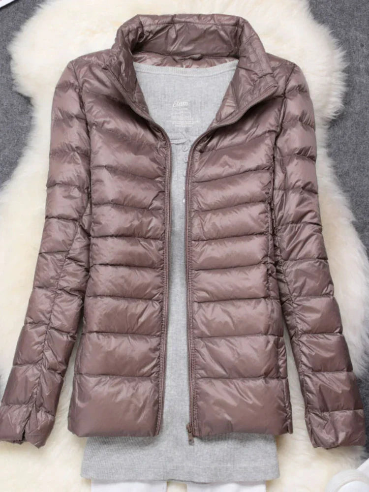 Damen Ultraleichte Daunenjacke Mit Kapuze Bequem