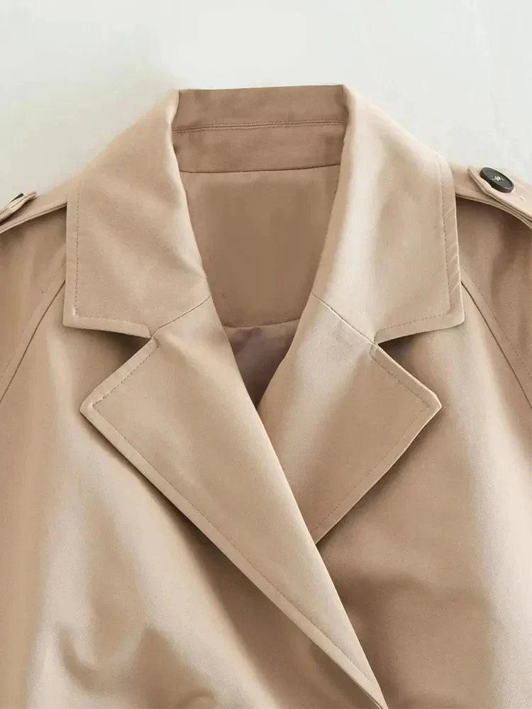 Damen Cropped Trenchcoat