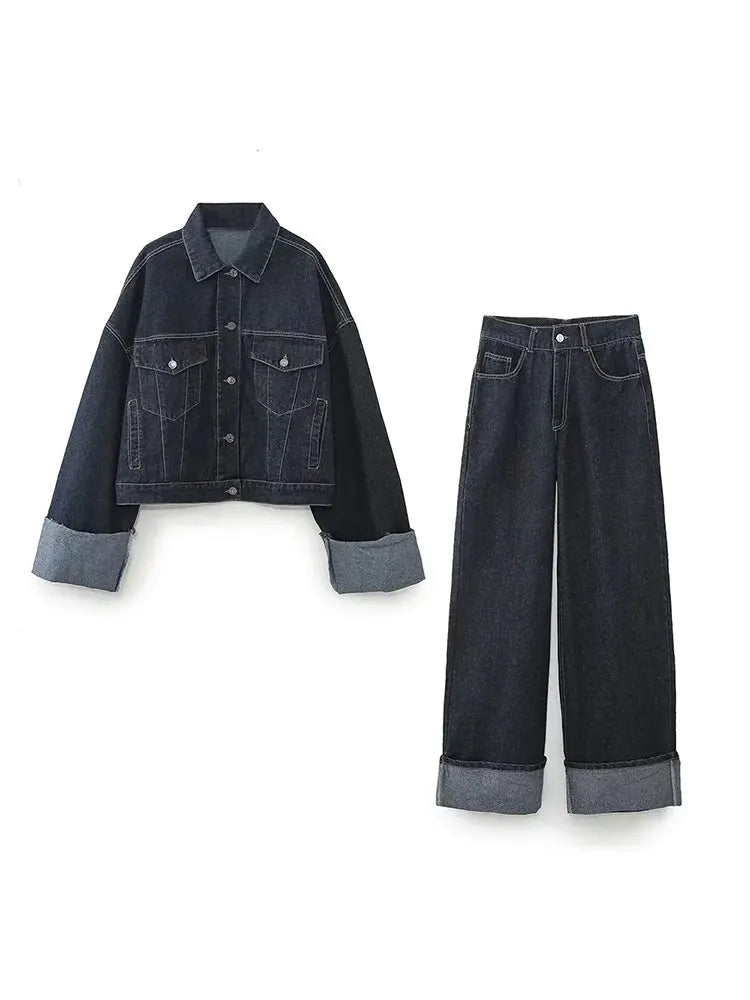 Damen Stylisches Denim Set Bequem Für Jeden Tag