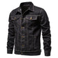 Herren Denimjacke Slim Fit Einfarbig