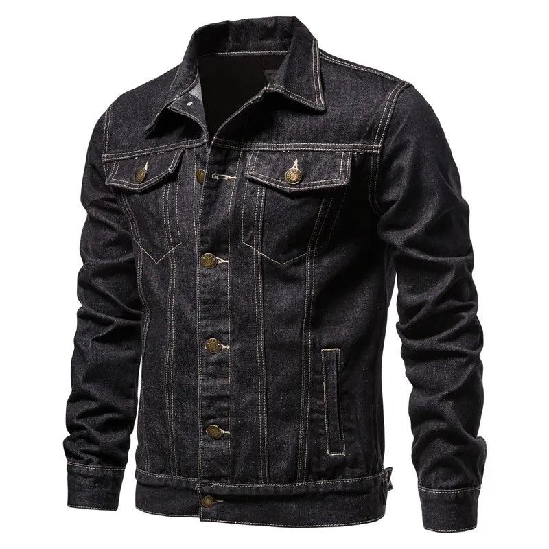 Herren Denimjacke Slim Fit Einfarbig