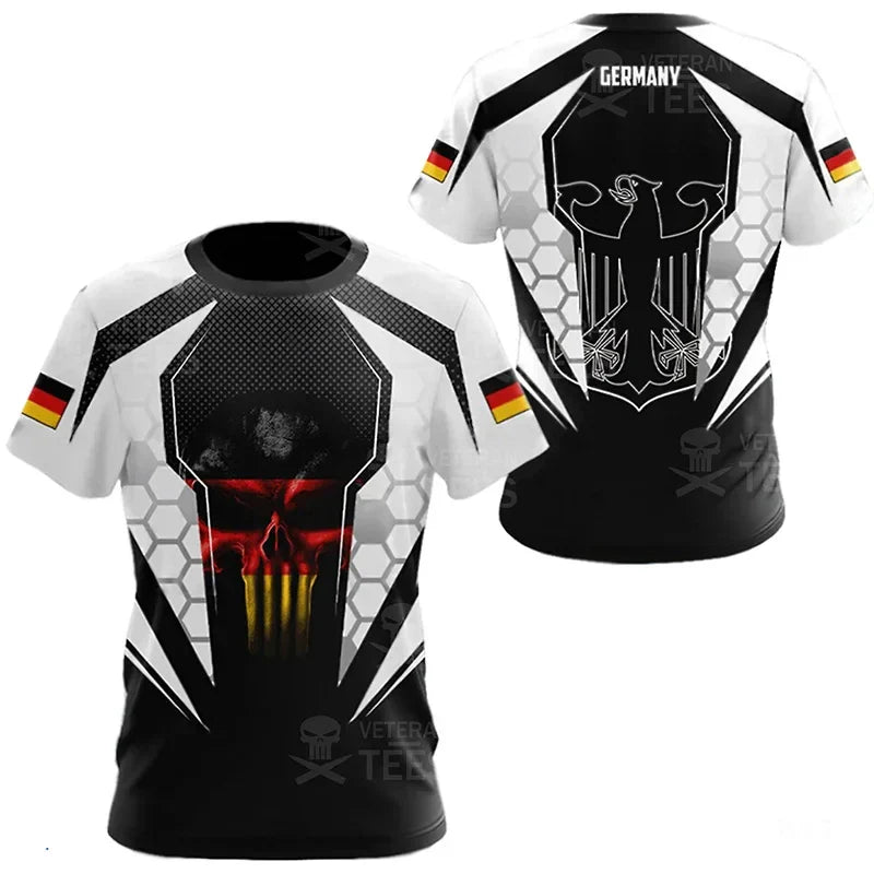 Fudus | T-Shirt mit Camouflage-Muster für Veteranen der deutschen Armee Fußballtrikot für Männer Deutschland EM 2024