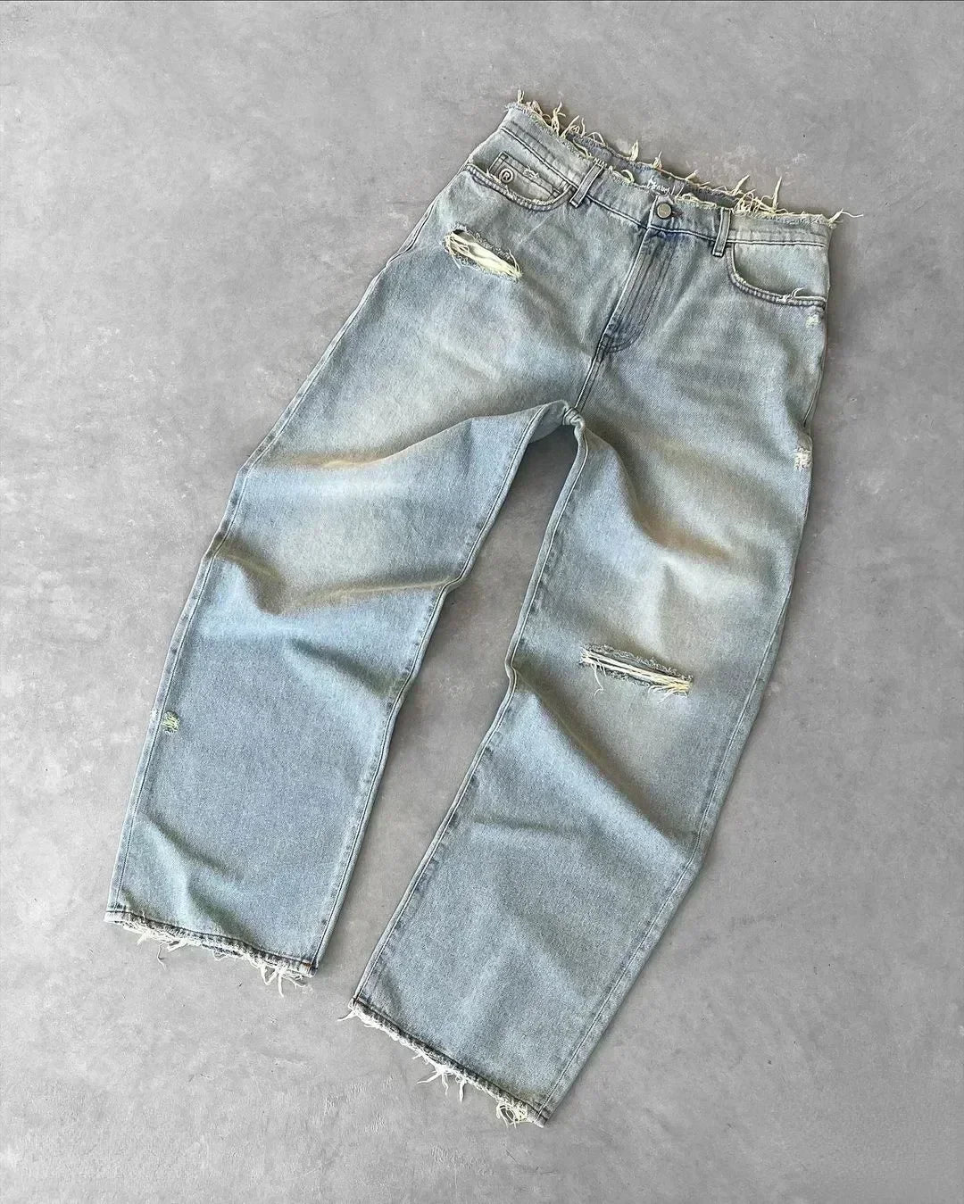 Fudus Herren Jeans - Gewaschen Retro Amerikanischer Stil