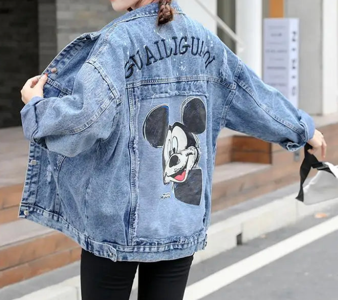 Fudus | Coole Design Jeansjacke Mouse Damen