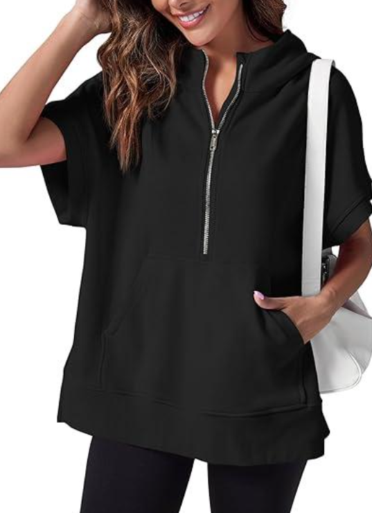 Kapuzenpullover Kurzärmlig Lässig Frauen