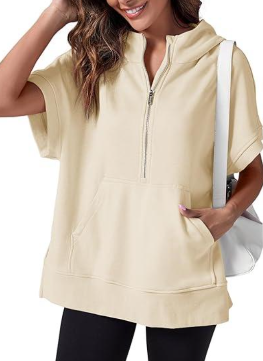 Kapuzenpullover Kurzärmlig Lässig Frauen