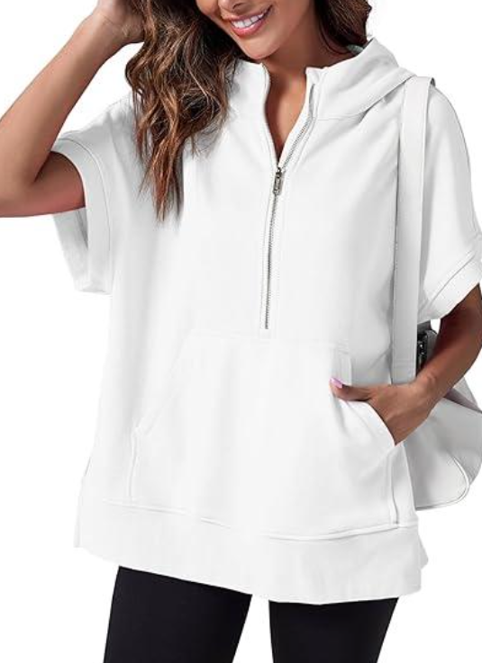 Kapuzenpullover Kurzärmlig Lässig Frauen