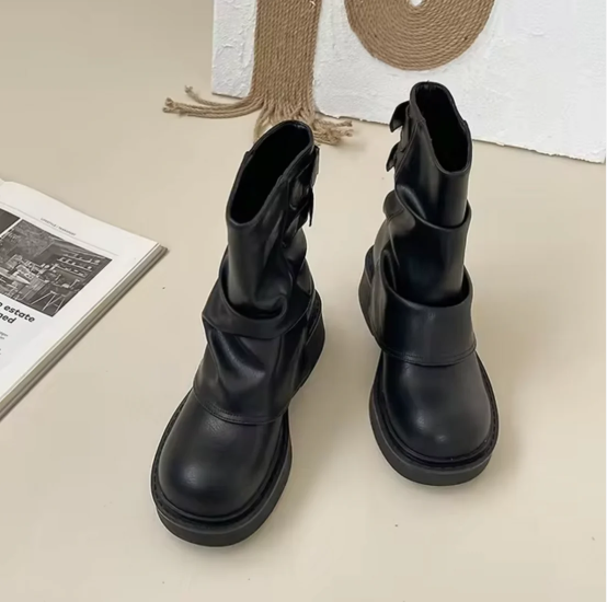 Damen Slipper Stiefel Aus Vintage Leder