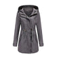 Damen Baumwoll Kapuzen Trenchcoat