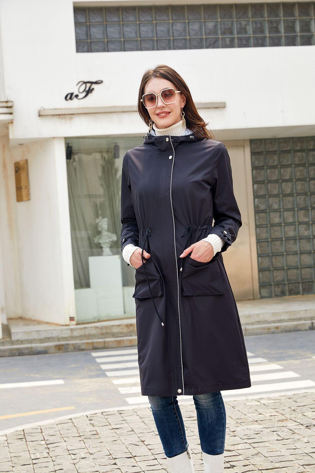 Fudus | Wasserdichter Kapuzen Trenchcoat Für Frauen Komfort