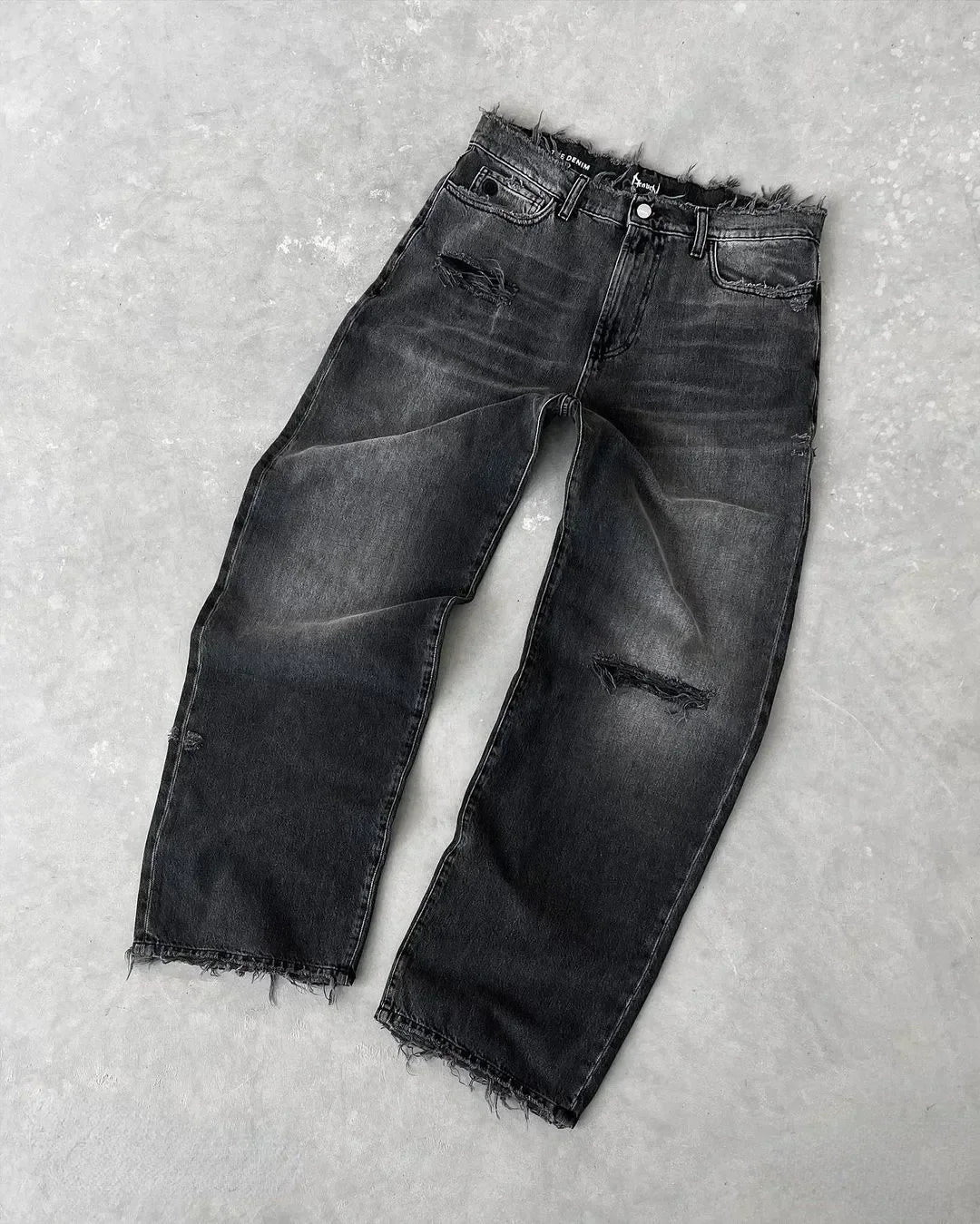 Fudus Herren Jeans - Gewaschen Retro Amerikanischer Stil