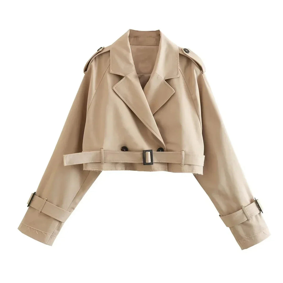 Damen Cropped Trenchcoat