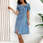 Damen Bequemes Schickes Denim Kleid