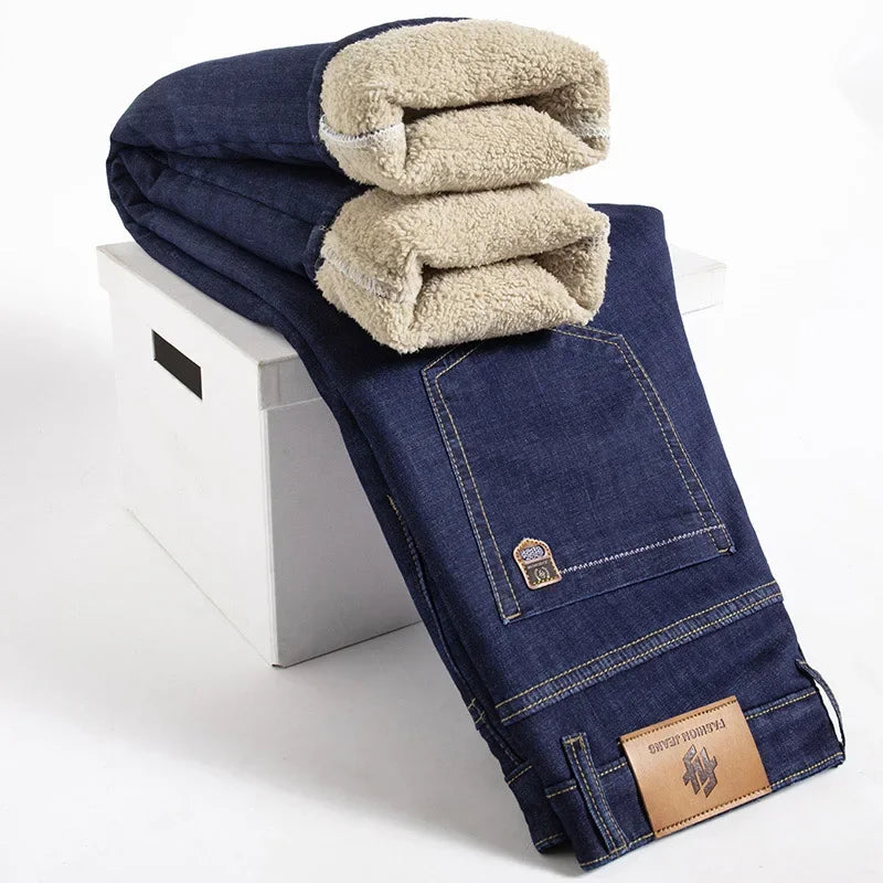 Warme Fleece-Denim-Jeans