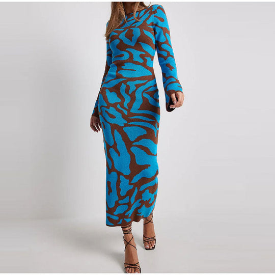 Fudus Damen Strickkleid - Langarm, Weich & Modisch Gemustert