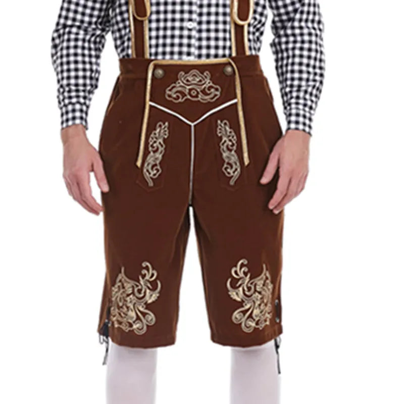 Herren Bayerische Tracht Mit Hosenträgershorts Und Hemd