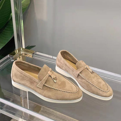 Loafers Wildleder Damen Klassisch Komfort