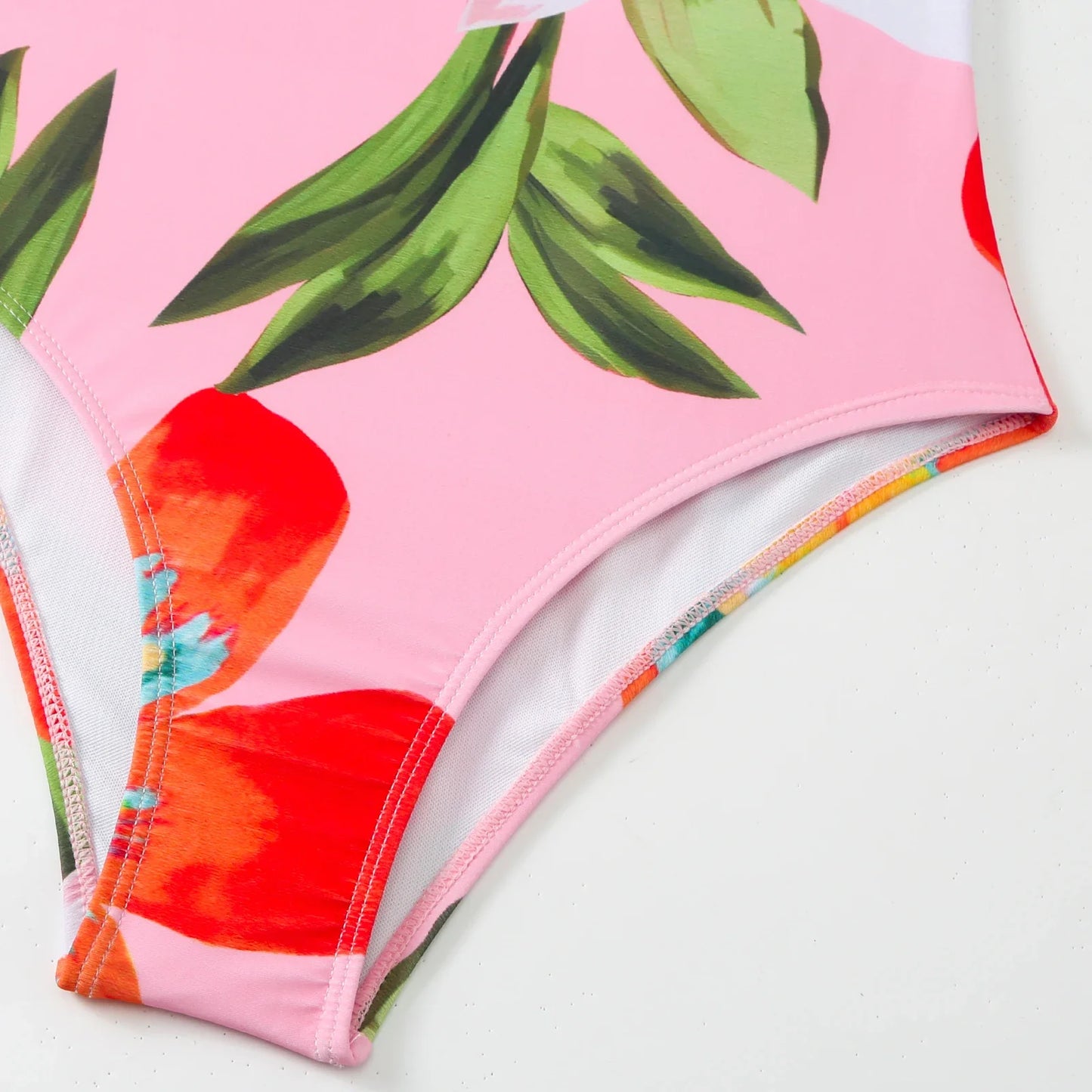 Damen Bikini-Set mit Vintage-Druck - Monokini mit Rock