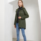 Damen Baumwoll Kapuzen Trenchcoat