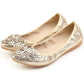 Damen Flats Aus PU Mit Spitze Schuhspitze Und Strass