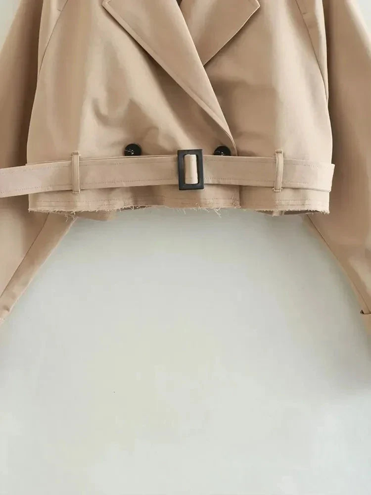 Damen Cropped Trenchcoat