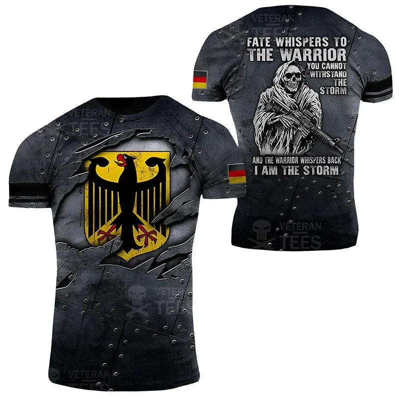 Fudus | T-Shirt mit Camouflage-Muster für Veteranen der deutschen Armee Fußballtrikot für Männer Deutschland EM 2024