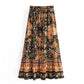 Damen Bohemian Blumen Print Maxi Rock